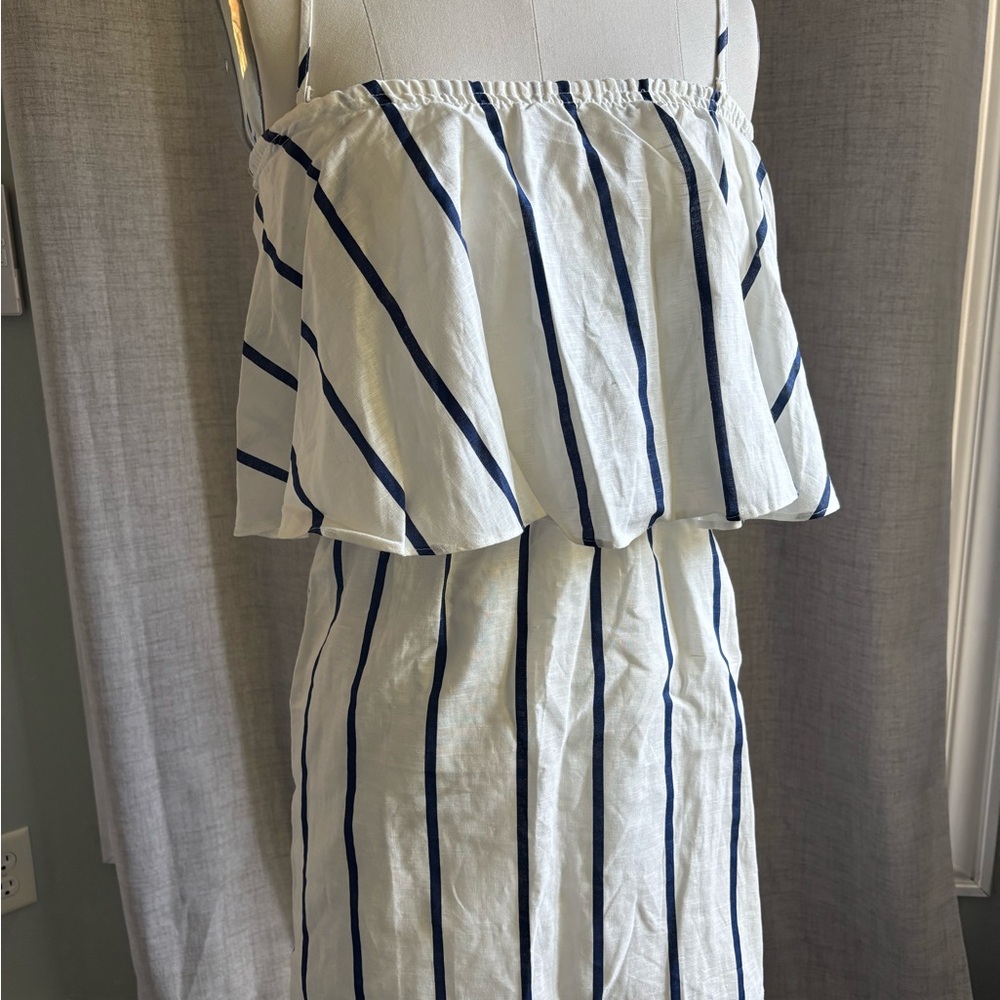 TCEC White and Blue Striped Dress